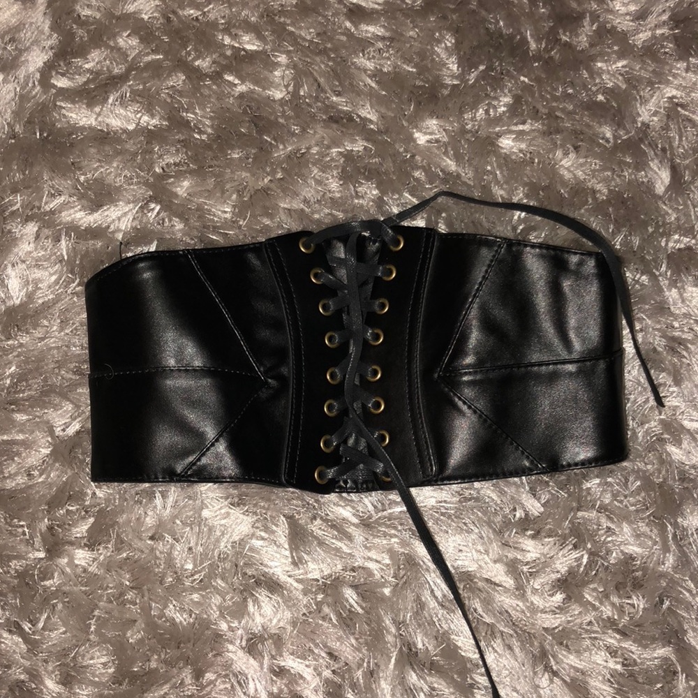 Faux leather midi girdle
